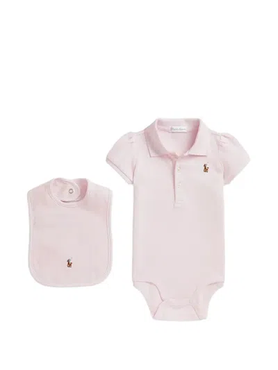 Polo Ralph Lauren Logo-detail Babygrow Set In Pink