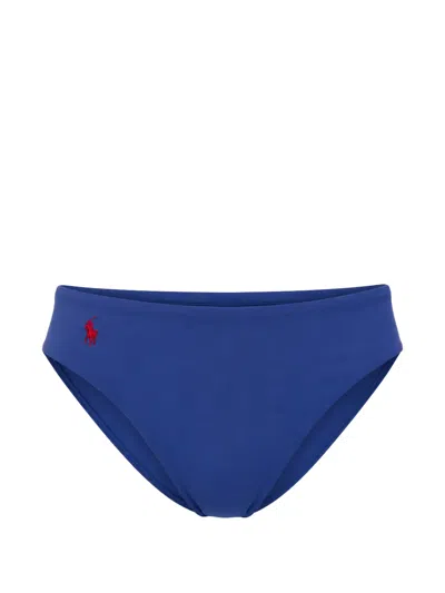Polo Ralph Lauren Logo-embroidered Bikini Bottoms In Blue