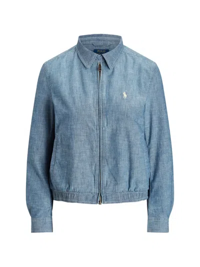 Polo Ralph Lauren Logo-embroidered Bomber Jacket In Blue
