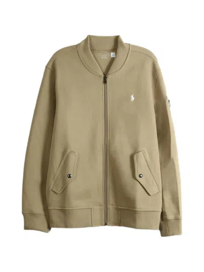 Polo Ralph Lauren Logo-embroidered Bomber Jacket In Green