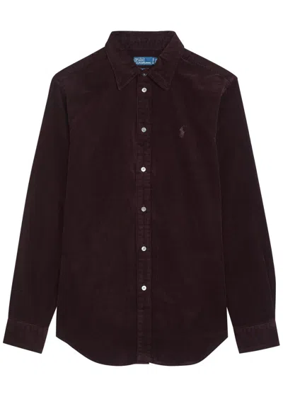 Polo Ralph Lauren Logo-embroidered Corduroy Shirt In Brown