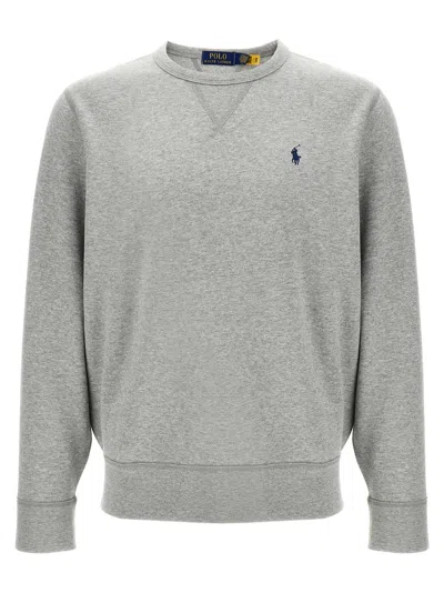 Polo Ralph Lauren Logo-embroidered Cotton Blend Sweatshirt In Gray