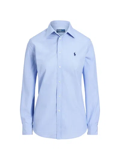 Polo Ralph Lauren Logo-embroidered Cotton Shirt In Blue