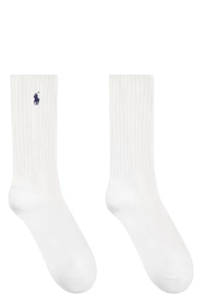 Polo Ralph Lauren Logo-embroidered Cotton Socks In White