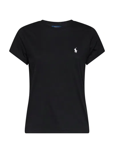 Polo Ralph Lauren Logo-embroidered Cotton T-shirt In Black