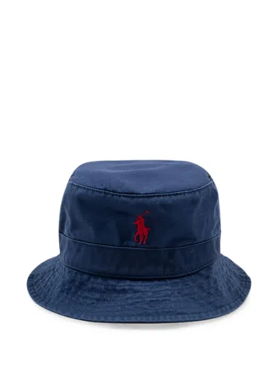 Polo Ralph Lauren Logo-embroidered Cotton-twill Bucket Hat In Gray