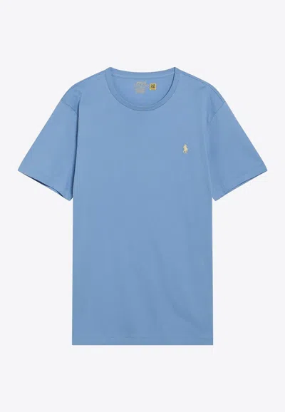 Polo Ralph Lauren Logo-embroidered Crewneck T-shirt In Blue