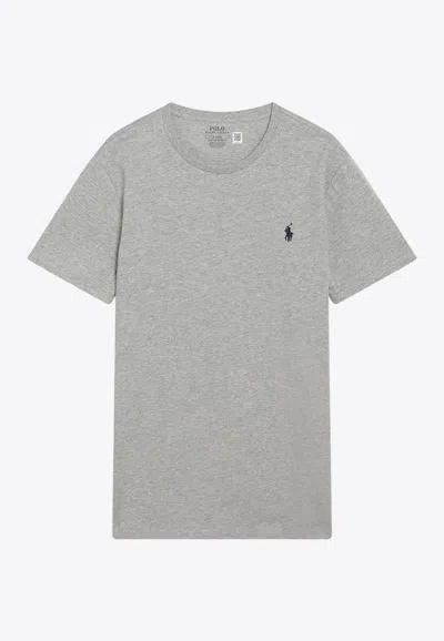 Polo Ralph Lauren Logo-embroidered Crewneck T-shirt In Gray