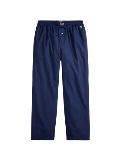 Polo Ralph Lauren Logo-embroidered Drawstring Pajama Pants In Blue