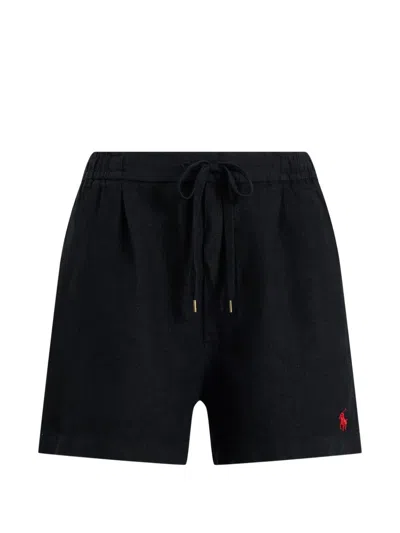 Polo Ralph Lauren Logo-embroidered Drawstring Shorts In Black