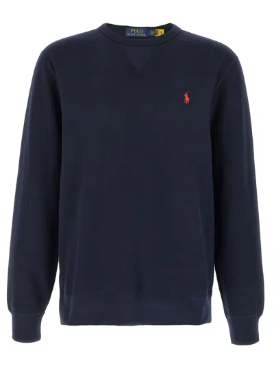 Polo Ralph Lauren Logo-embroidered Fleece Cotton Sweatshirt In Navy