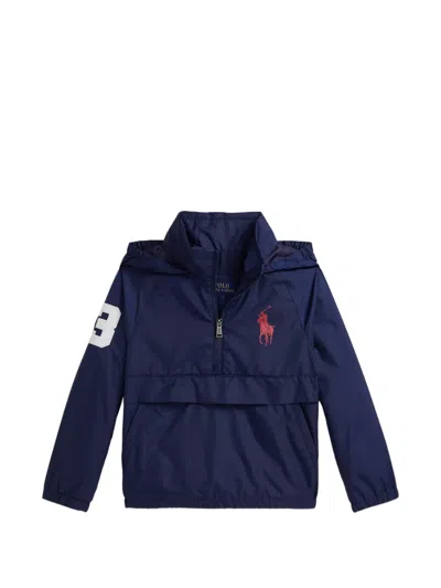 Polo Ralph Lauren Kids' Logo-embroidered Hooded Jacket In Blue
