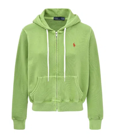Polo Ralph Lauren Logo-embroidered Hoodie In Green