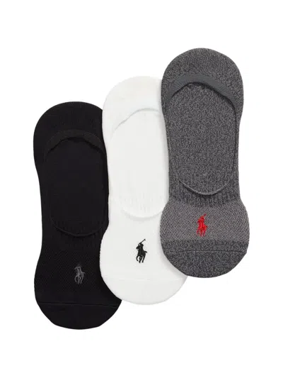 Polo Ralph Lauren Logo-embroidered Invisible Socks (set Of Three) In Multi