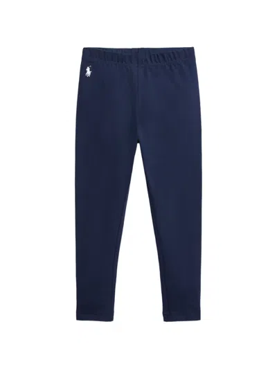 Polo Ralph Lauren Kids' Logo-embroidered Leggings In Blue