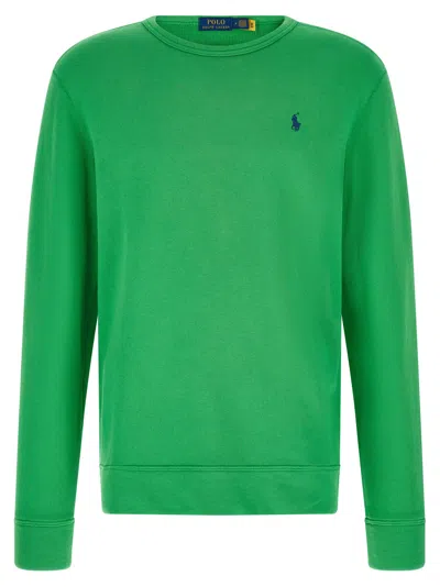 Polo Ralph Lauren Logo-embroidered Loopback Cotton Sweatshirt In Green