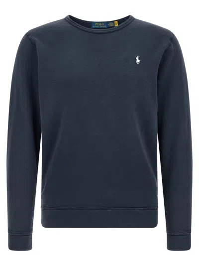 Polo Ralph Lauren Logo-embroidered Loopback Cotton Sweatshirt In Navy