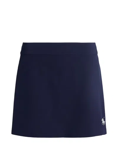 Polo Ralph Lauren Logo-embroidered Mini Skirt In Blue
