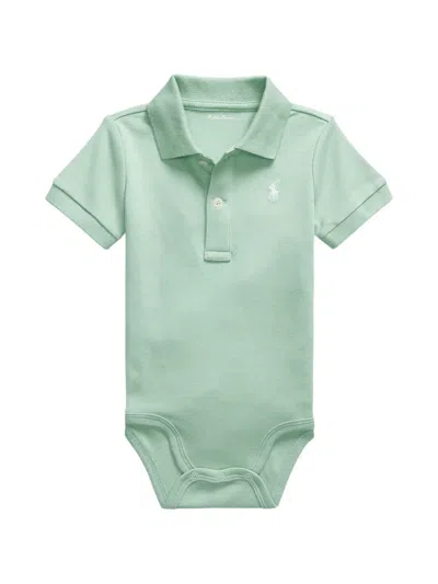 Polo Ralph Lauren Babies' Logo-embroidered Piqué Bodysuit In Green
