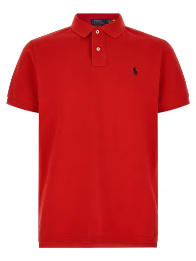 Polo Ralph Lauren Logo-embroidered Piqué Polo Shirt In Red