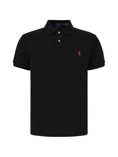 Polo Ralph Lauren Logo-embroidered Slim-fit Polo Shirt In Black