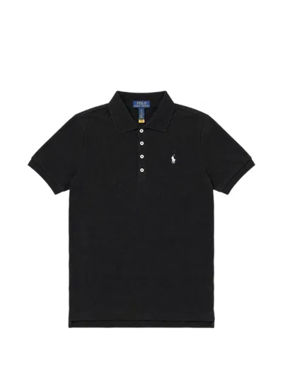 Polo Ralph Lauren Kids' Logo-embroidered Piqué Polo Shirt In Black