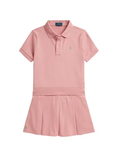 Polo Ralph Lauren Babies' Logo-embroidered Pleated Set In Pink