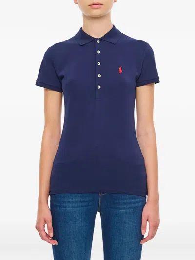 Polo Ralph Lauren Logo-embroidered Polo Shirt In Blue