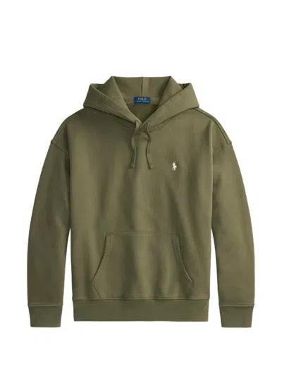 Polo Ralph Lauren Logo-embroidered Pony Hoodie In Green