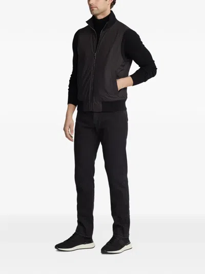 Polo Ralph Lauren Logo-embroidered Reversible Gilet In Black