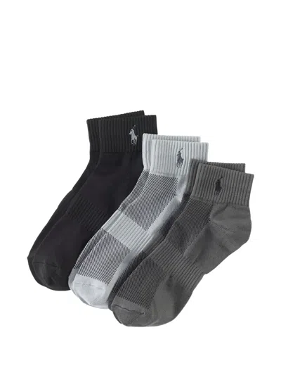 Polo Ralph Lauren Logo-embroidered Ribbed Socks (set Of Three) In Multi