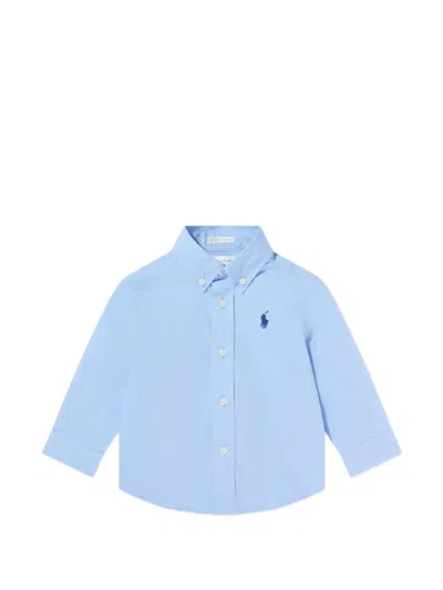 Polo Ralph Lauren Babies' Logo-embroidered Shirt In Blue