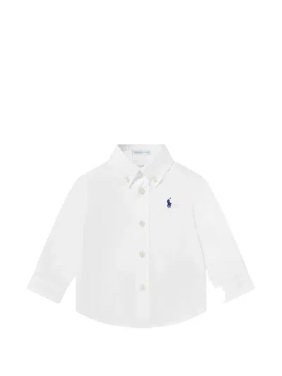 Polo Ralph Lauren Babies' Logo-embroidered Shirt In White