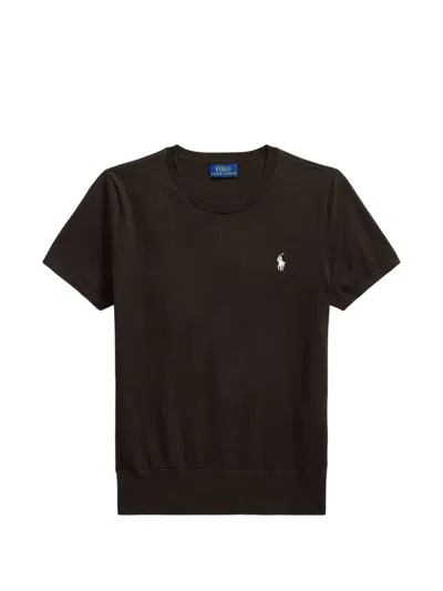 Polo Ralph Lauren Logo-embroidered Short-sleeve T-shirt In Black