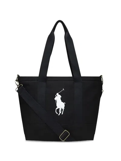 Polo Ralph Lauren Kids' Logo-embroidered Shoulder Bag In Black