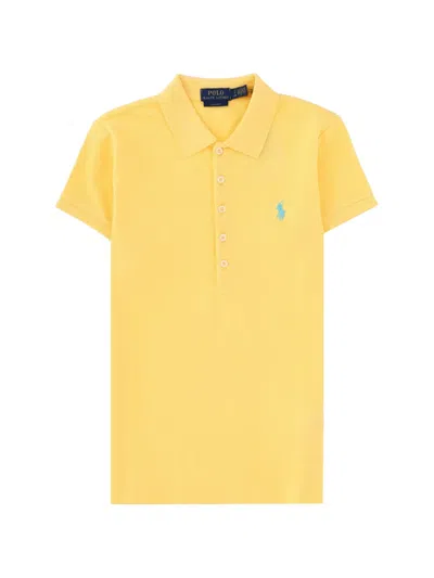 Polo Ralph Lauren Julie Polo-slim-short Sleeve-poloshirt In Yellow