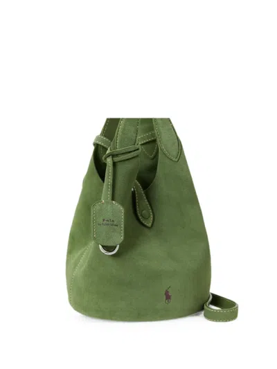 Polo Ralph Lauren Logo-embroidered Suede Tote Bag In Green