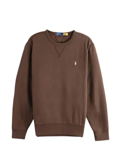 Polo Ralph Lauren Logo-embroidered Sweatshirt In Brown