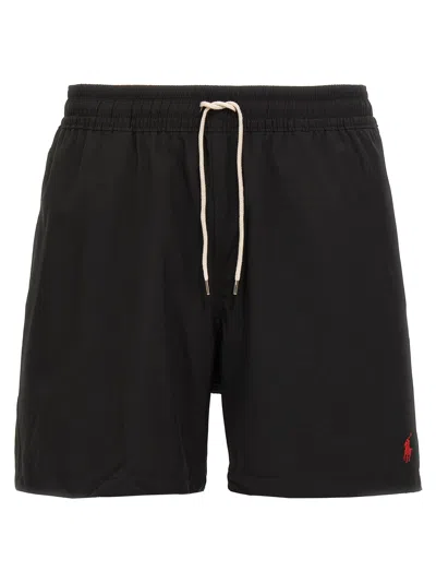 Polo Ralph Lauren Logo-embroidered Swim Shorts In Black