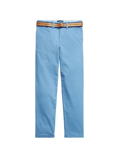 Polo Ralph Lauren Kids' Logo-embroidered Trousers In Blue