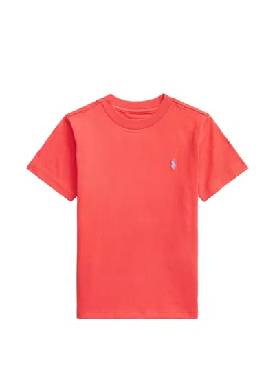 Polo Ralph Lauren Kids' Logo-embroidered T-shirt In Red