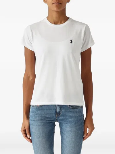 Polo Ralph Lauren Logo-embroidered T-shirt In 화이트