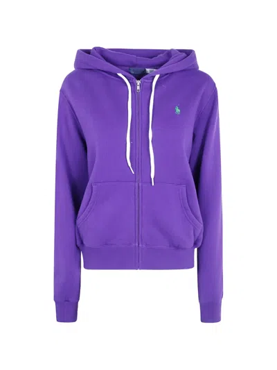 Polo Ralph Lauren Cropped Hooded Sweatshirt Drawstring Kangaroo Pocket In Multi