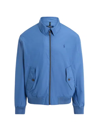 Polo Ralph Lauren Logo-embroidered Zip-up Jacket In Blue