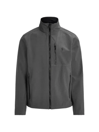 Polo Ralph Lauren Logo-embroidered Zip-up Jacket In Gray