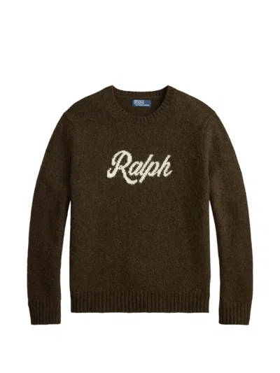 Polo Ralph Lauren Logo-intarsia Wool And Cashmere-blend Sweater In Brown