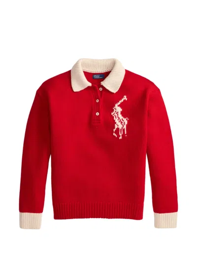 Polo Ralph Lauren Logo-intarsia Wool Sweater In Red