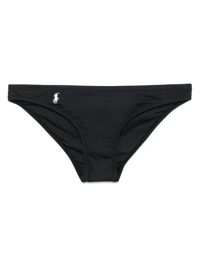 Polo Ralph Lauren Black High Waist Bikini Bottom With Logo