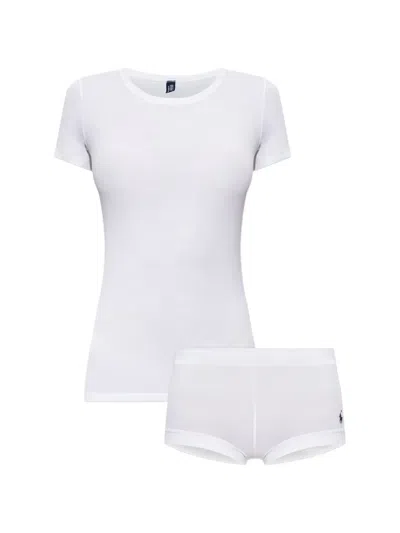 Polo Ralph Lauren Logo-motif Two-piece Pyjama Set In Black