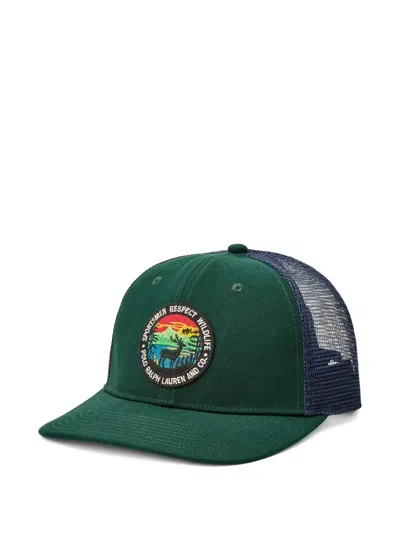 Polo Ralph Lauren Logo-patch Mesh-panel Cap In Green